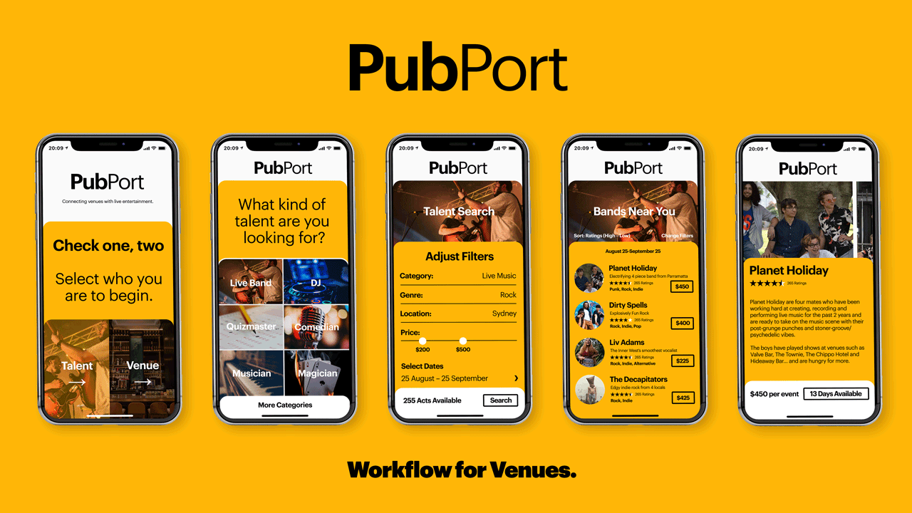 Pubport App Workflow for Venues