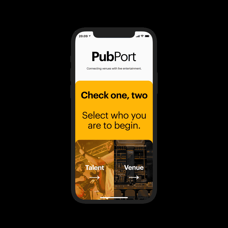Pubport App Mockup